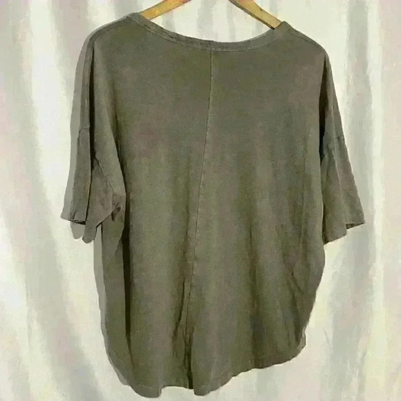 Athleta Size M Short Sleeve Sage Green Crop Relaxed Fit High/low Tee - Picture 6 of 6